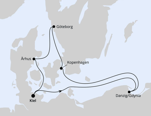 AIDA Schweden, Polen & Dänemark ab Kiel, AIDAprima am 08.02.2026 und 22.02.2026